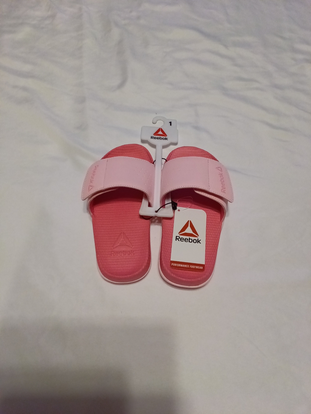 Reebok Kids Pink Slide Sandals with Light Pink Strap